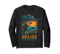 Belize Central America Toucan Sunset Blue Hole Long Sleeve T-Shirt