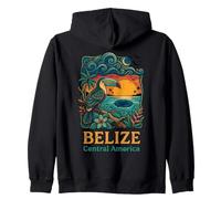 Belize Central America Toucan Sunset Blue Hole Zip Hoodie