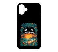 Belize Central America Tropical Sunset Beach & Mayan Temple Case for iPhone 16 Plus