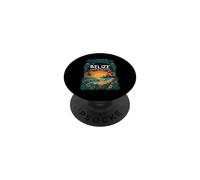 Belize Central America Tropical Sunset Beach & Mayan Temple PopSockets Adhesive PopGrip