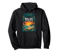 Belize Central America Tropical Sunset Beach & Mayan Temple Pullover Hoodie