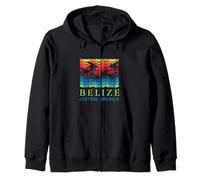 Belize Central America Vintage Surf Retro Beach Vacation Zip Hoodie