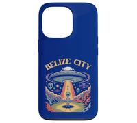 Belize City Alien UFO Abduction Retro Sci-Fi Art Case for iPhone 13 Pro
