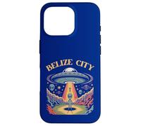 Belize City Alien UFO Abduction Retro Sci-Fi Art Case for iPhone 16 Pro