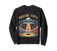 Belize City Alien UFO Abduction Retro Sci-Fi Art Sweatshirt