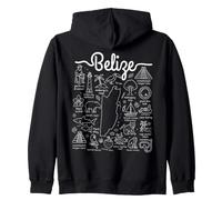 Belize Cultural Landmarks and Wildlife Zip Hoodie