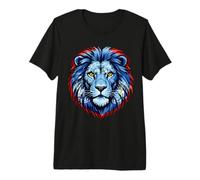 Belize Flag Colors Lion Head Premium T-Shirt