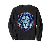 Belize Flag Colors Lion Head Sweatshirt