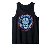 Belize Flag Colors Lion Head Tank Top