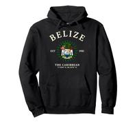 Belize Flag Est 1981 The Caribbean Vintage Style Art Pullover Hoodie