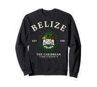 Belize Flag Est 1981 The Caribbean Vintage Style Art Sweatshirt