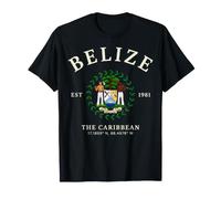 Belize Flag Est 1981 The Caribbean Vintage Style Art T-Shirt