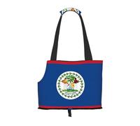Belize Flag Pattern pet going out bag - lightweight travel cat bag, breathable shoulder bag for small dogs