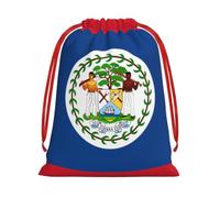 Belize Flag Print Drawstring Bags, Soft Plush Pouch Gift Bag, Christmas Favour Bags, Reusable Jewellery Storage Pouches for Party Wedding Candy Packaging Large