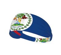 Belize Flag Printed Elastic Sports Headband â€“ Ideal for running, tennis, yoga and indoor fitness