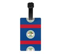 Belize Flag Printed Luggage Tags with Detachable Wrist Straps can be Hung on suitcases and Travel Bags.