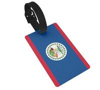 Belize Flag PVC Luggage Tag for Suitcases, Durable Travel ID Label with Name Card Removable Strap for Bags, 1 Pack