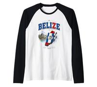 Belize Flag Tshirt, Belize Tshirt, Belize Tshirt for Men Raglan Baseball Tee
