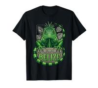 Belize Green Iguana Mascot Ancient Mayan Stone Glyphs T-Shirt