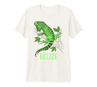 Belize Green Iguana Tropical Lizard on Branch Premium T-Shirt