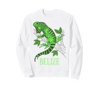 Belize Green Iguana Tropical Lizard on Branch Sweatshirt