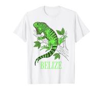 Belize Green Iguana Tropical Lizard on Branch T-Shirt