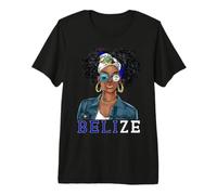Belize Heritage Afro Woman Flag Premium T-Shirt