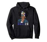 Belize Heritage Afro Woman Flag Pullover Hoodie