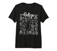 Belize Map Landmarks and Wildlife Premium T-Shirt