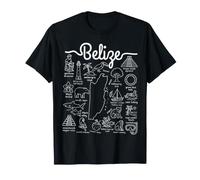 Belize Map Landmarks and Wildlife T-Shirt