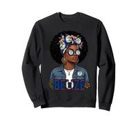 Belize National Pride Afro Woman with Flag Fashion Sweatshirt