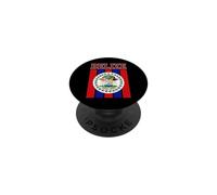 Belize National Seal Red and Blue Vertical Flag Stripes PopSockets Adhesive PopGrip