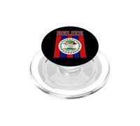 Belize National Seal Red and Blue Vertical Flag Stripes PopSockets PopGrip for MagSafe