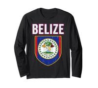 Belize National Shield Distressed Retro Long Sleeve T-Shirt