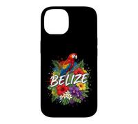 Belize Scarlet Macaw with Tropical Hibiscus and Orchids Art Case for iPhone 14