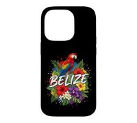 Belize Scarlet Macaw with Tropical Hibiscus and Orchids Art Case for iPhone 14 Pro