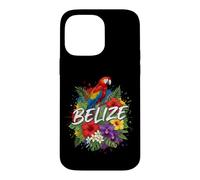 Belize Scarlet Macaw with Tropical Hibiscus and Orchids Art Case for iPhone 14 Pro Max