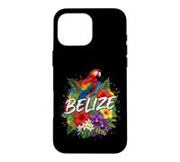 Belize Scarlet Macaw with Tropical Hibiscus and Orchids Art Case for iPhone 16 Pro Max