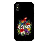 Belize Scarlet Macaw with Tropical Hibiscus and Orchids Art Case for iPhone X/XS