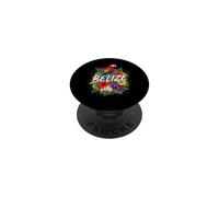 Belize Scarlet Macaw with Tropical Hibiscus and Orchids Art PopSockets Adhesive PopGrip