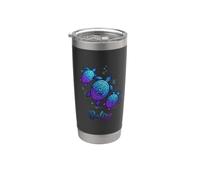 Belize Sea Turtles Vibrant Blue Purple Gradient Shell Stainless Steel Insulated Tumbler