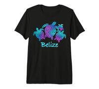Belize Souvenir Mandala Sea Turtles Blue Purple Premium T-Shirt