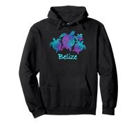 Belize Souvenir Mandala Sea Turtles Blue Purple Pullover Hoodie