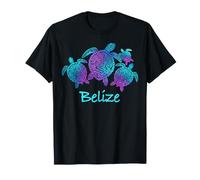 Belize Souvenir Mandala Sea Turtles Blue Purple T-Shirt