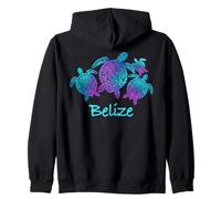 Belize Souvenir Mandala Sea Turtles Blue Purple Zip Hoodie