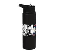 Belizean Flag Belizean by Birth Proud by Choice Belize Stainless Steel Insulated Water Bottle