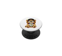 Belizean Flag Lion Heart Heritage Outfit for Belize PopSockets Adhesive PopGrip