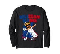 Belizean King Belize Pride Heritage Boys Kids Crown Flag Long Sleeve T-Shirt
