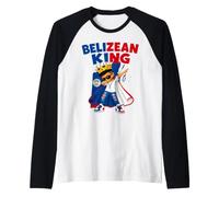 Belizean King Belize Pride Heritage Boys Kids Crown Flag Raglan Baseball Tee