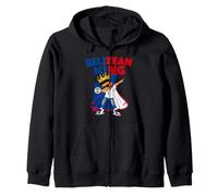 Belizean King Belize Pride Heritage Boys Kids Crown Flag Zip Hoodie